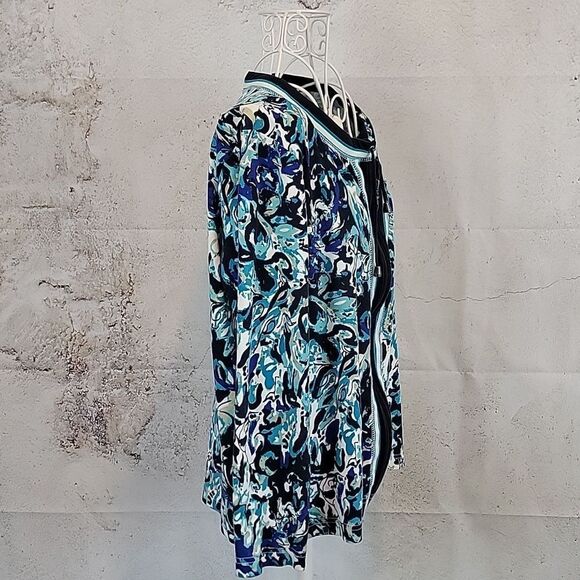 Christopher & Banks casual shacket watercolor print Women's Size MP - Picture 5 of 11